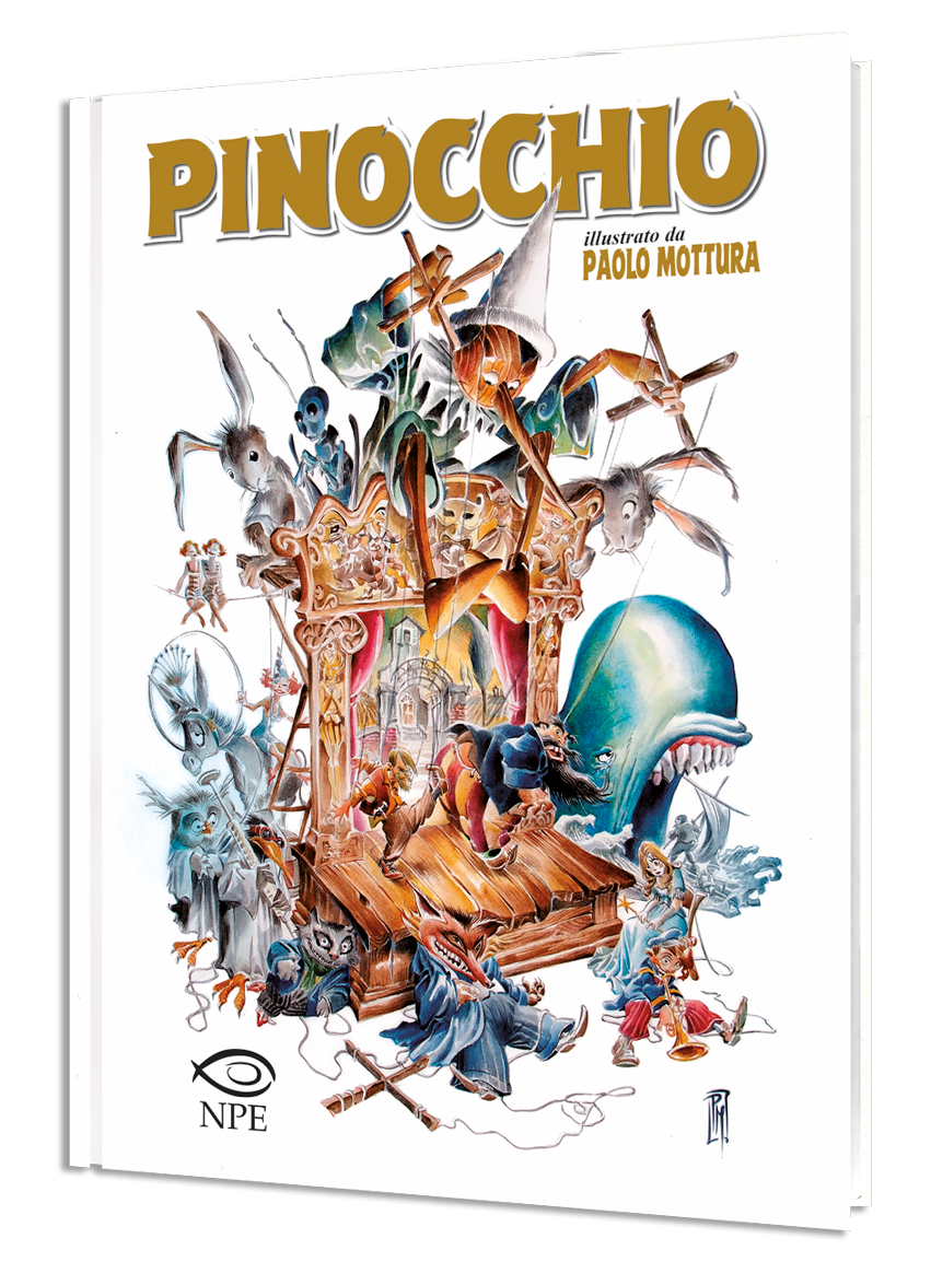 la copertina di pinocchio illustrato da Paolo Mottura - nerdface