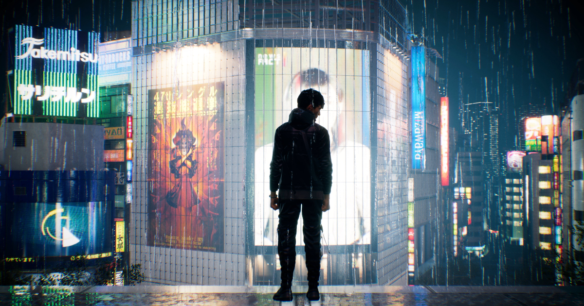 il protagonista di ghostwire tokyo è su un tetto della città - nerdface