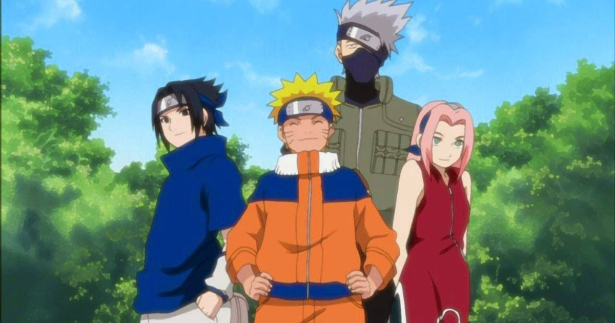 la squadra di naruto, composta anche da sasuke e hinata - nerdface