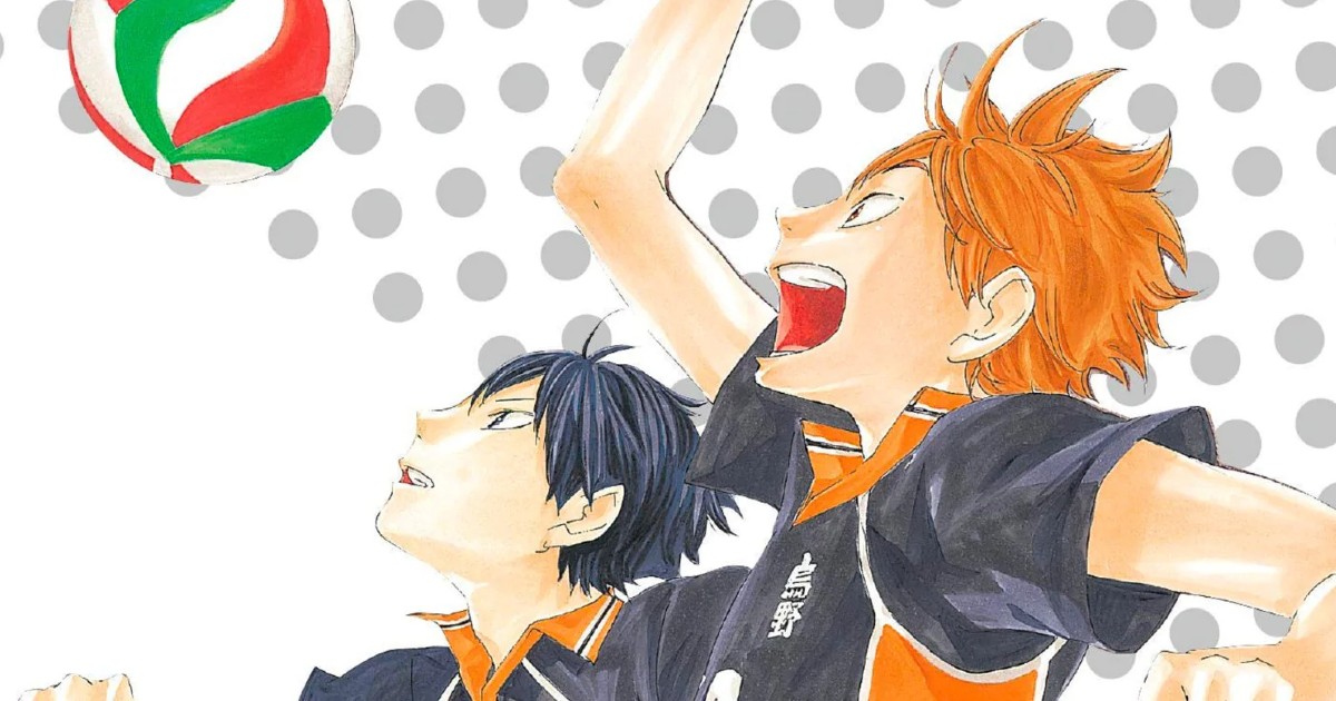 i protagonisti di haikyu!! inseguono un pallone da pallavolo - nerdface