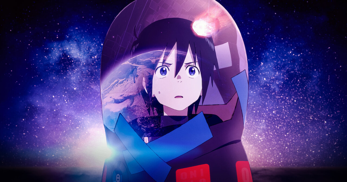 il giovane protagonista in tuta spaziale osserva con paura la cometa approssimarsi alla terra - nerdface