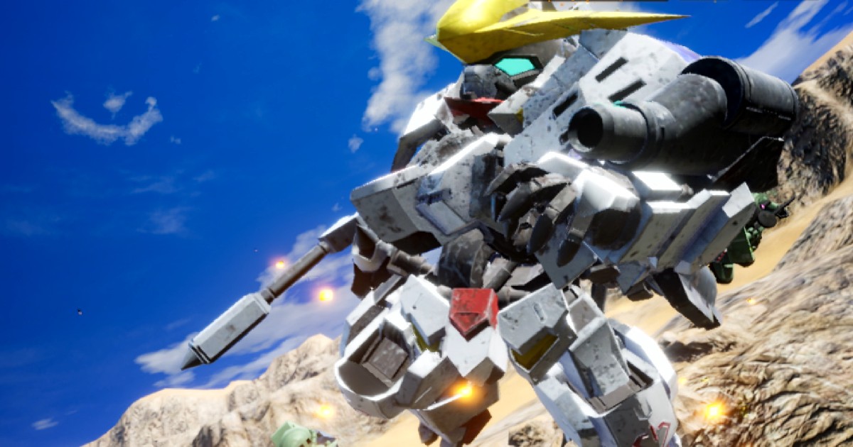 Un gundam all'interno di un paesaggio deserto - nerdface