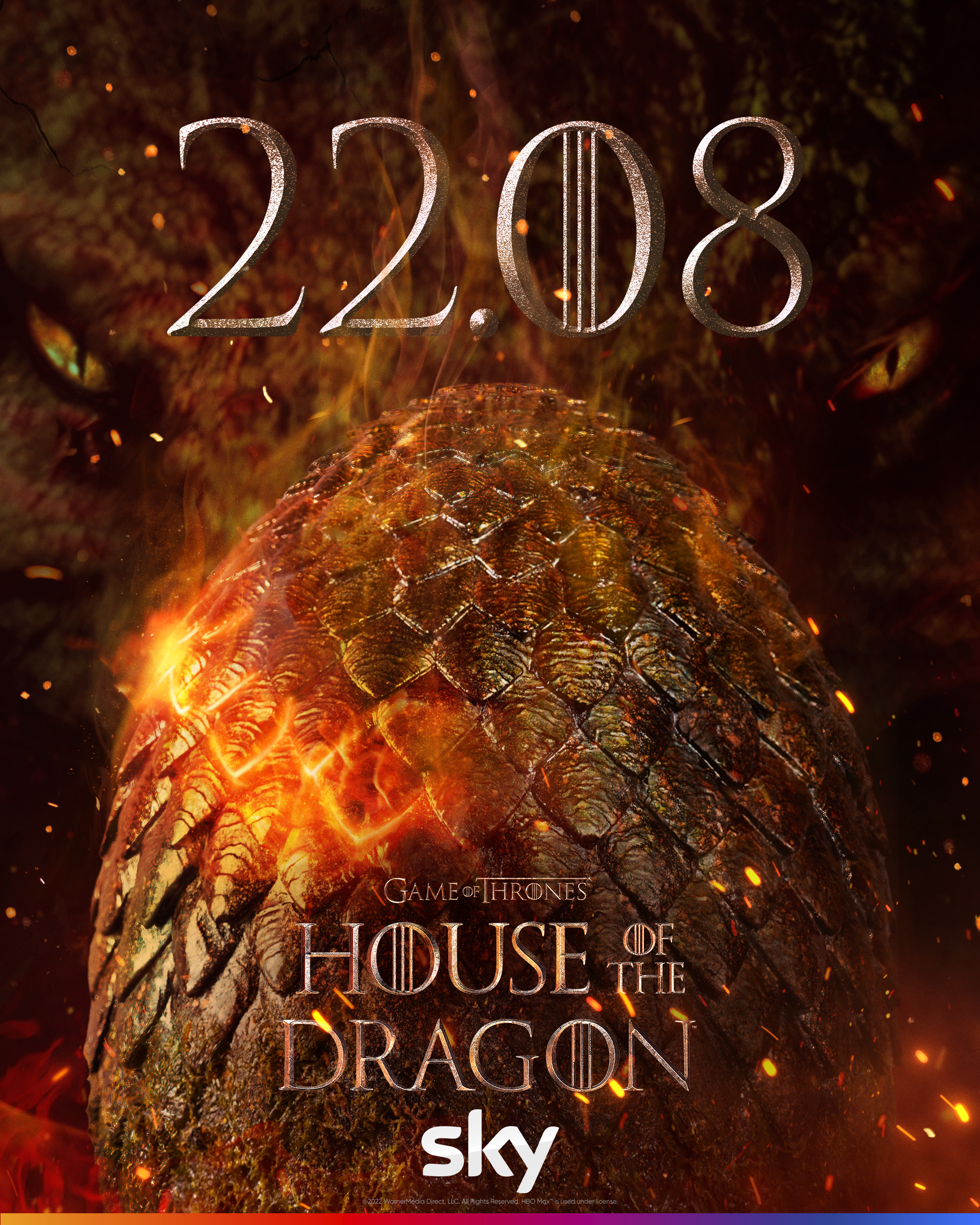 un uovo è di fronte al volto di un drago nel poster di house of the dragon - nerdface