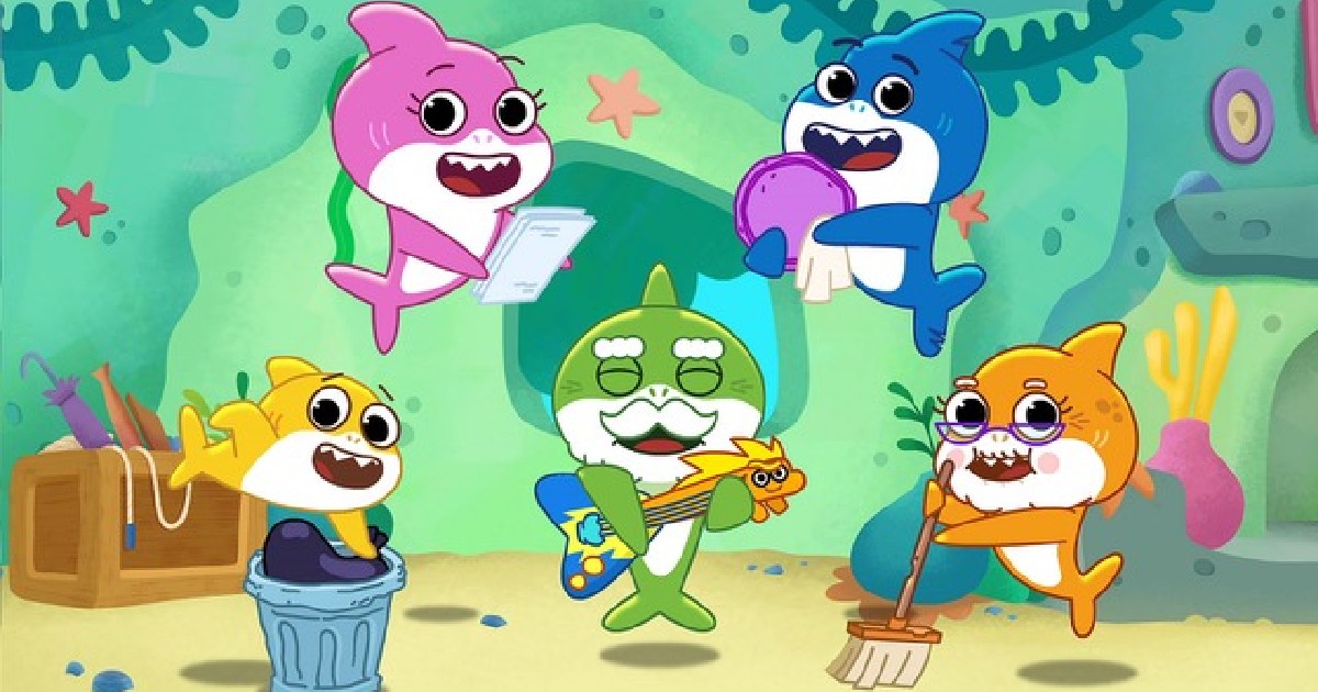 baby shark canta e suona una canzone con i suoi amici - nerdface