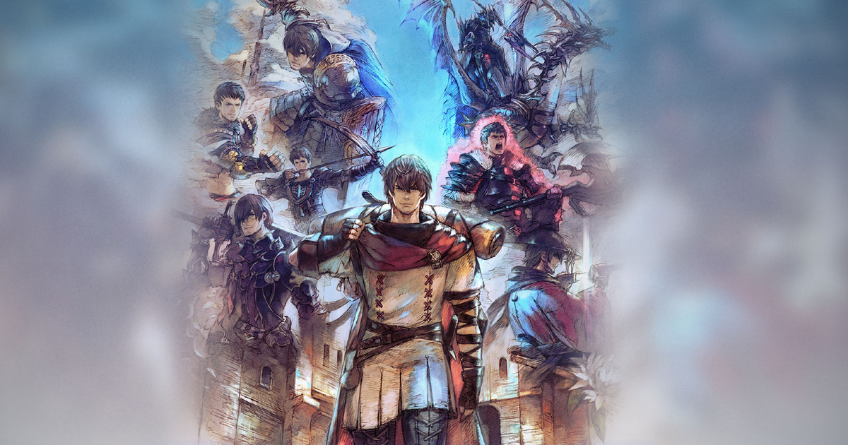 i personaggi di final fantasy 14 in una foto promozionale della patch 6.1 - nerdface