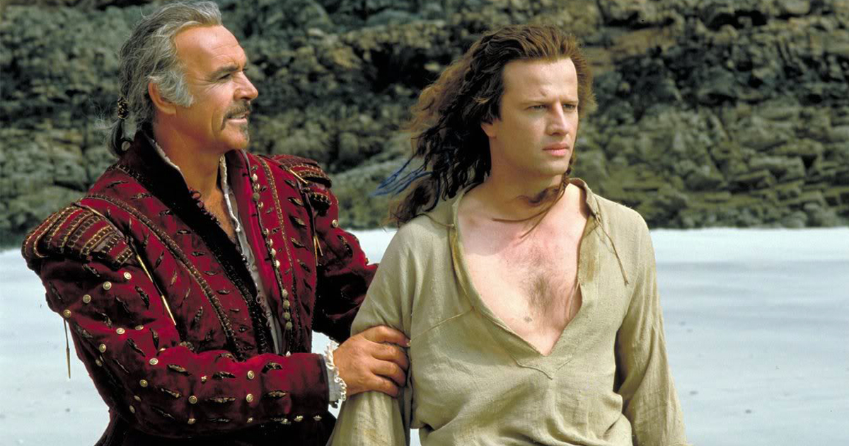 sean connery e christopher lambert si allenano sulla spiaggia - nerdface