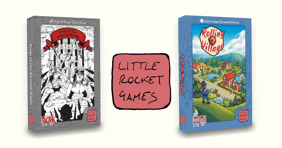 le confezioni dei due titoli roll and write di little rocket games - nerdface