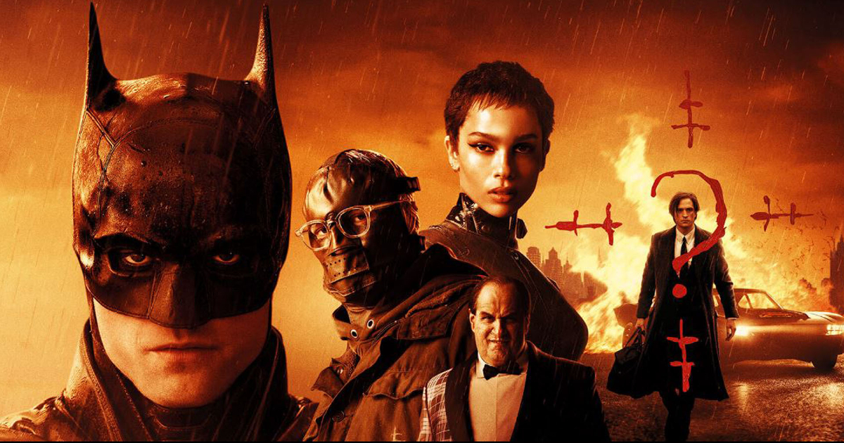i personaggi di the batman in un'immagine promozionale del film - nerdface