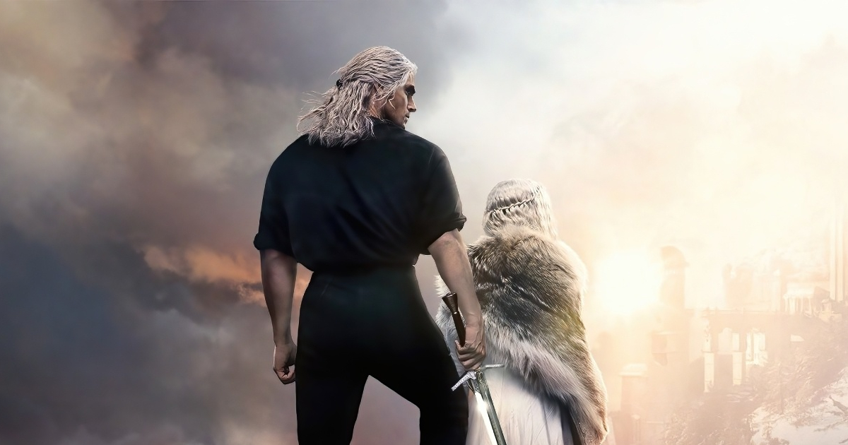 ciri e geralt guardano ill tramonto in un'immagine promozionale di the witcher - nerdface