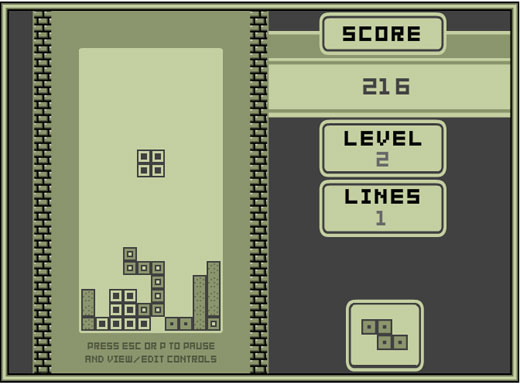 la mitica schermata verdina del tetris del game boy - nerdface