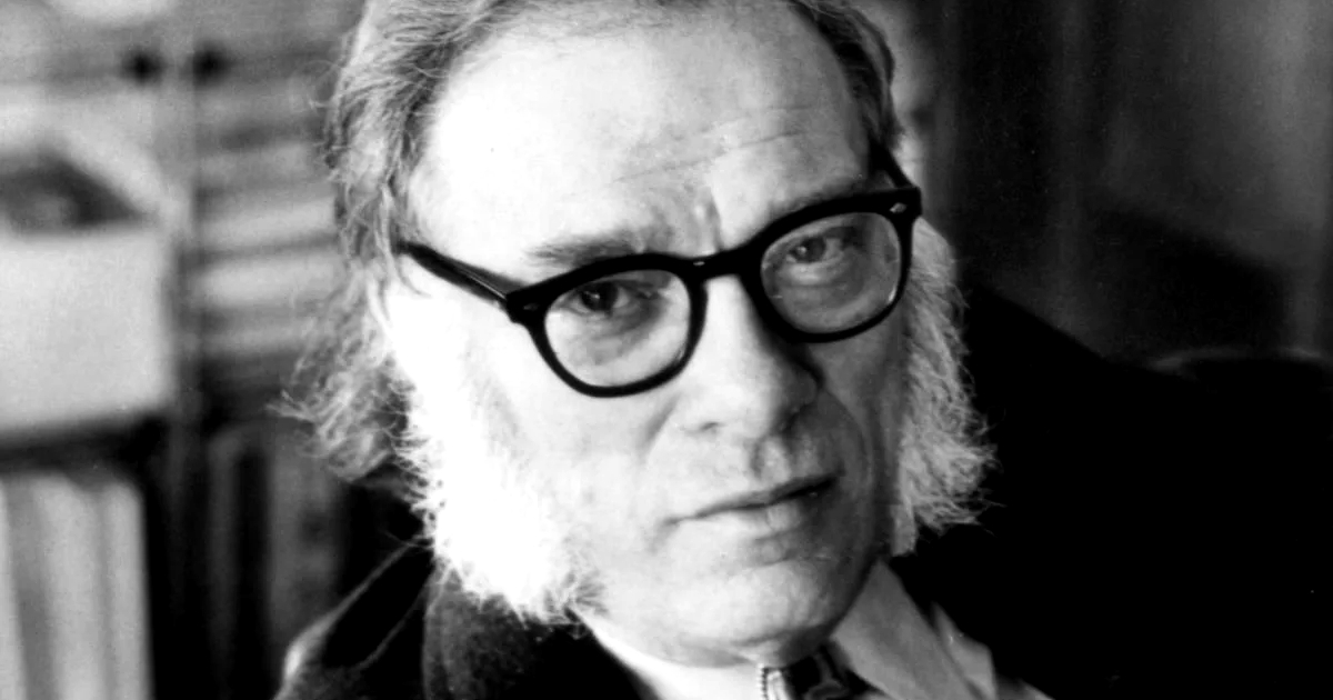 isaac asimov in un ritratto in bianco e nero - nerdface