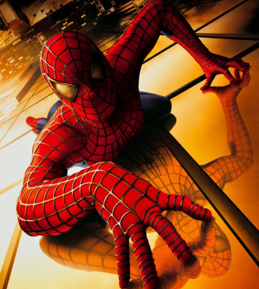 spider-man si arrampica su un grattacielo - nerdface