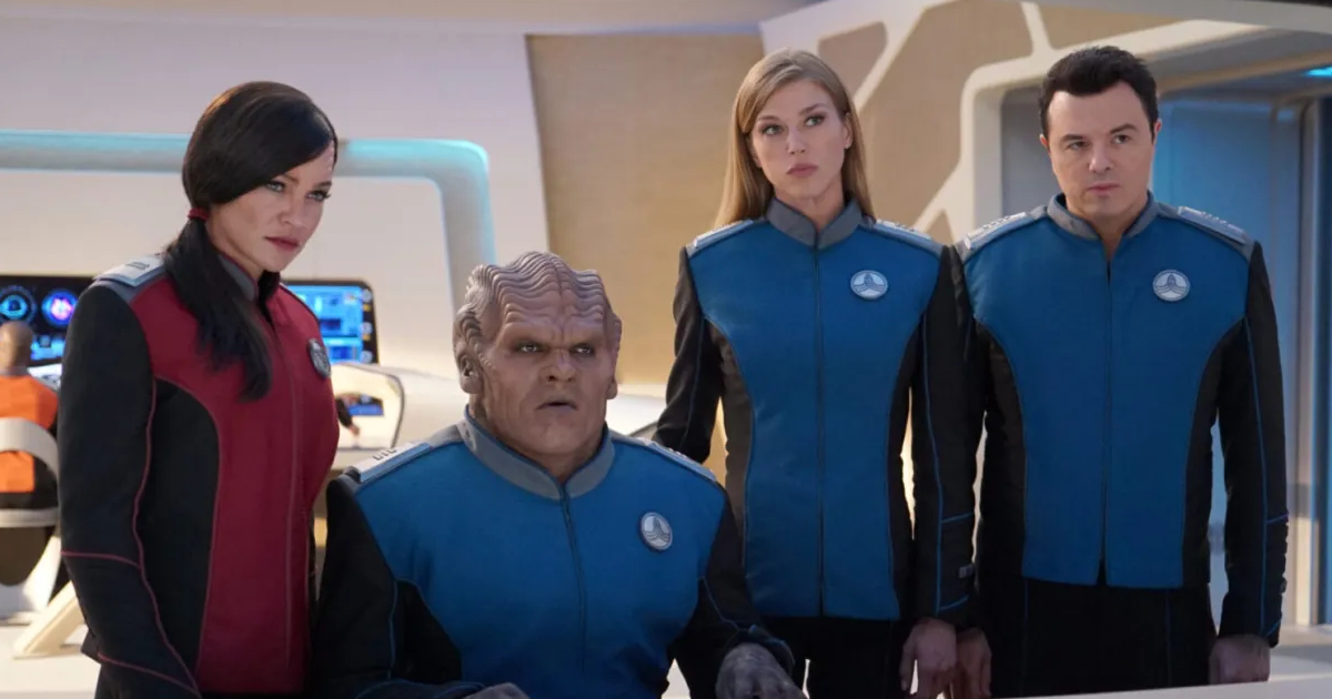 i protagonisti di the orville osservano qualcosa davanti a loro - nerdface