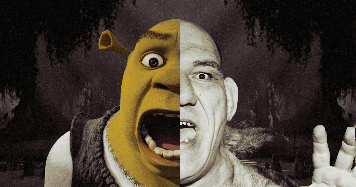 i volti di maurice tillet e shrek messi a confronto - nerdface