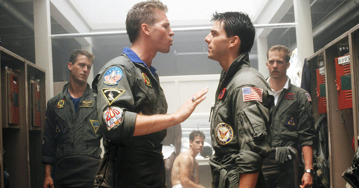 iceman affronta maverick negli spogliatoi in top gun - nerdface