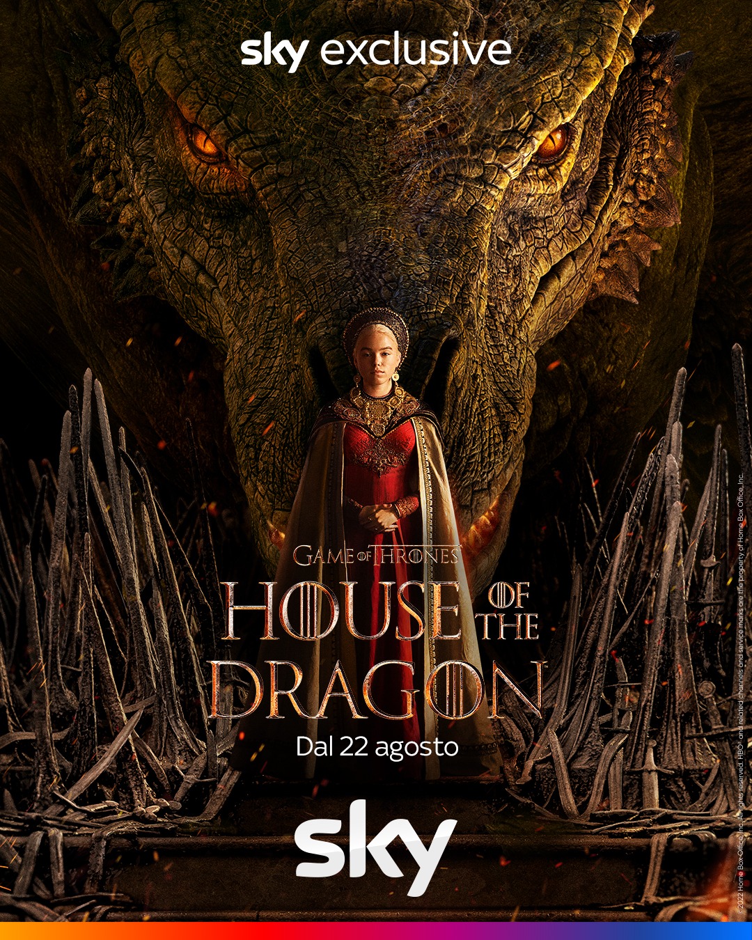 Rhaenyra Targaryen è davanti ad un drago nel poster di house of the dragon - nerdface