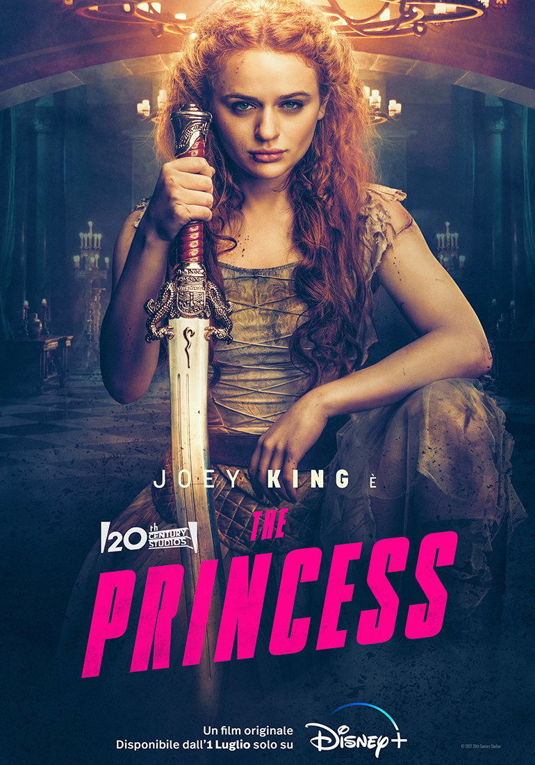 joey king impugna una spada al centro del poster di the princess - nerdface