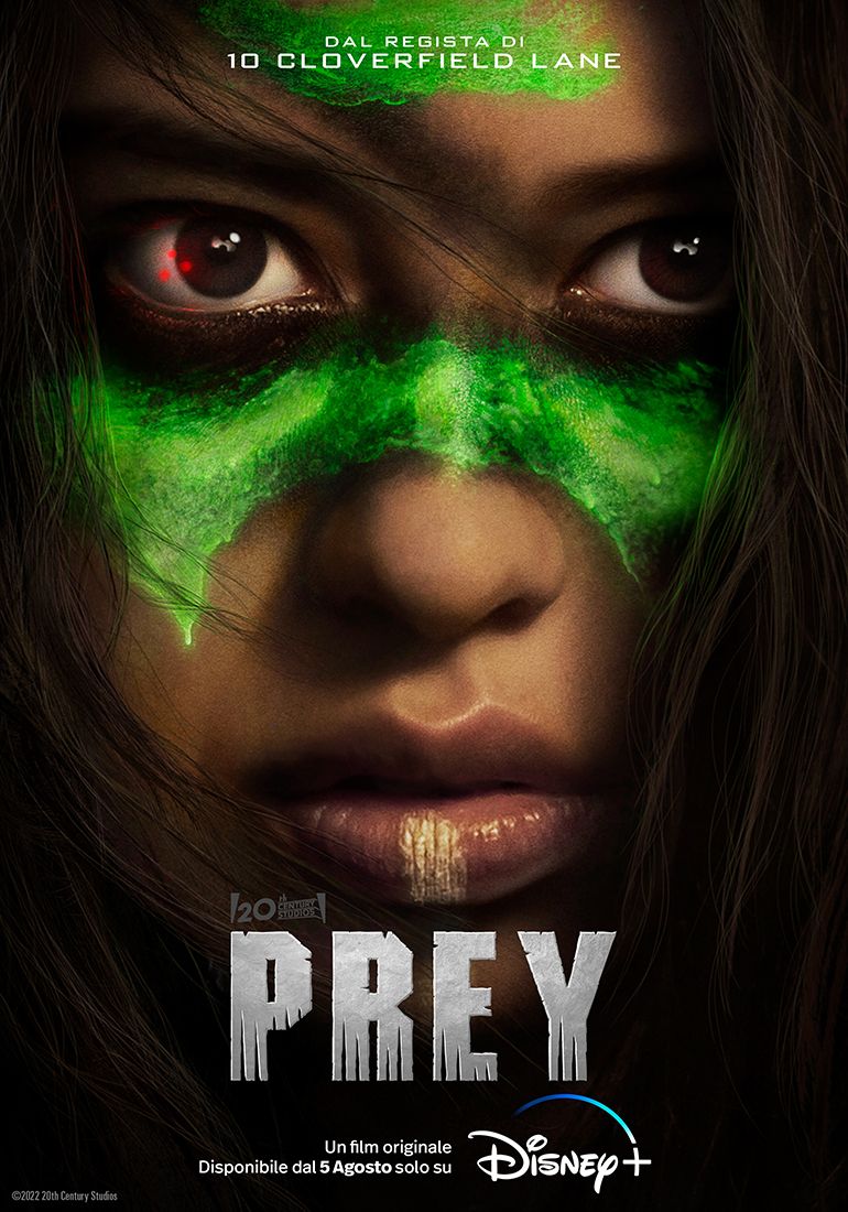 il volto della protagonista di prey è al centro del poster del film - nerdface