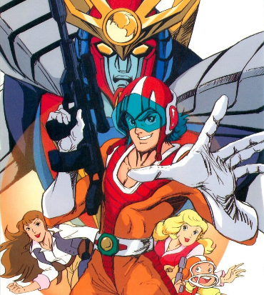 il daitarn 3 insieme ai protagonisti dell'anime - nerdface