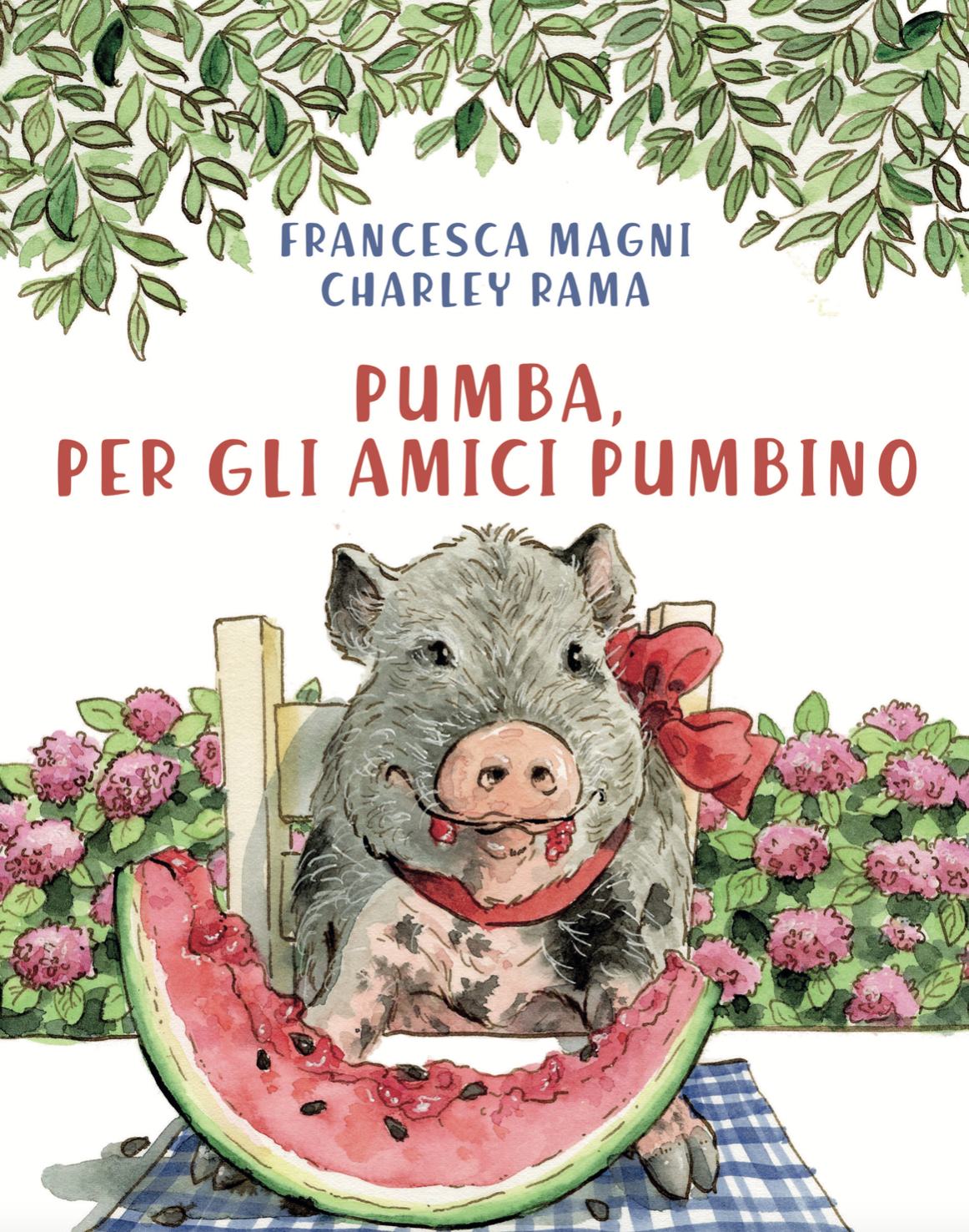 la copertina di pumba per gli amici pumbino mostra il maialino mngiare felice una fetta di cocomero - nerdface