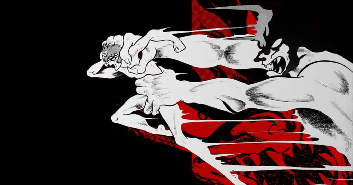 il demone amon afferra il corpo del protagonista per trasformarlo in devilman - nerdface