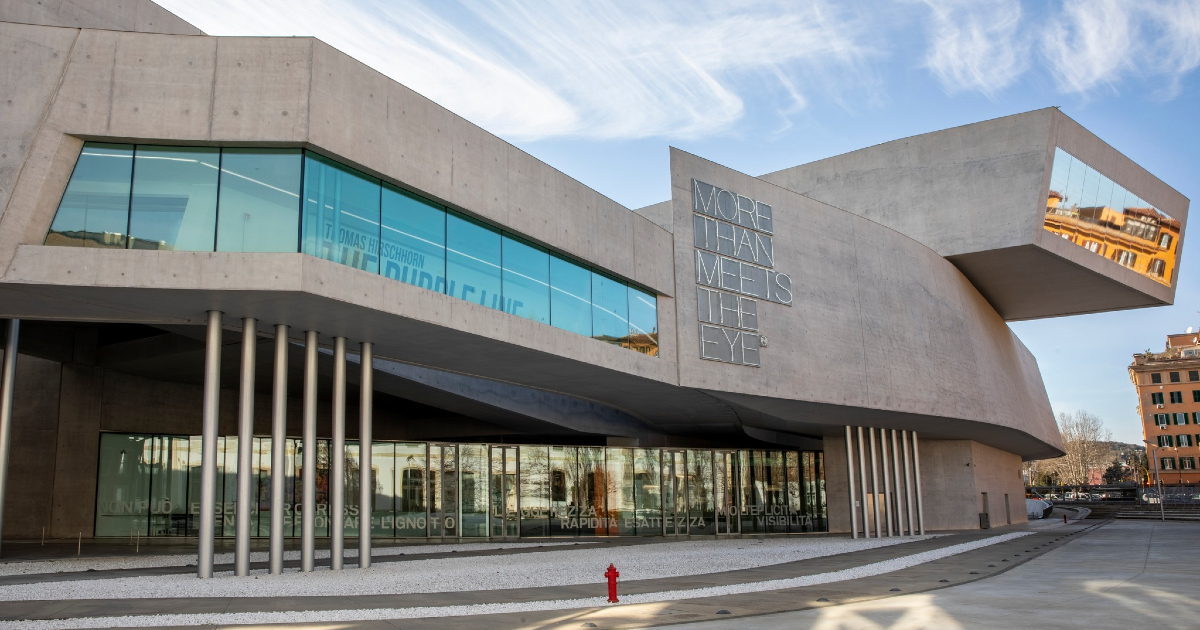 una foto del MAXXI, museo protagonista delle attività della fondazione cinema per roma - nerdface