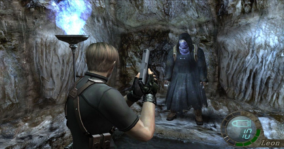 leon, protagonista di resident evil 4, incontra il mercante del videogame - nerdface