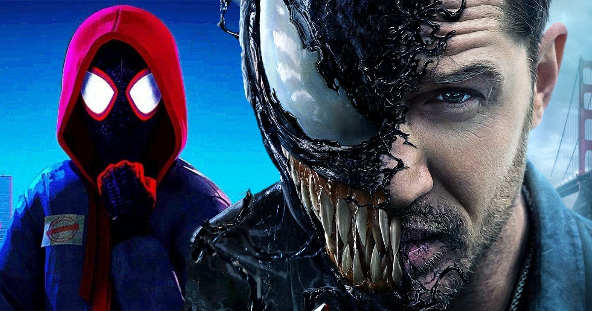 spider-man e venom sono accanto in un collage - nerdface