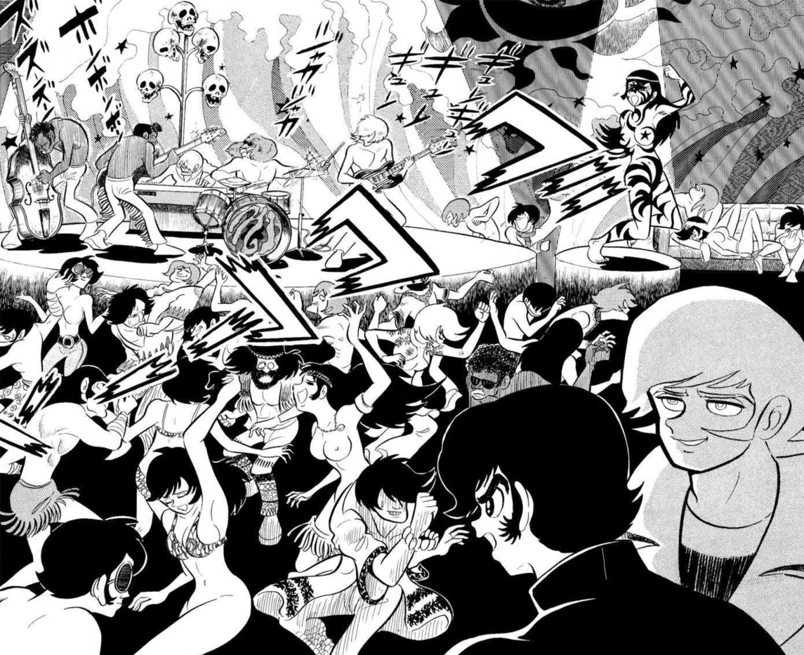 in devilman il protagonista si trova a un concerto pieno di donne nude e strani riti - nerdface