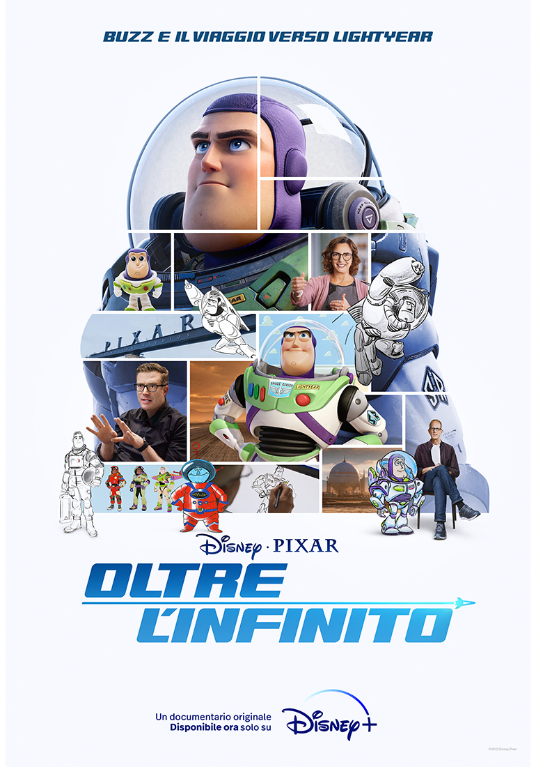 un patchwork di personaggi compone la figura di buzz lightyear per il documentario oltre l'infinito - nerdface