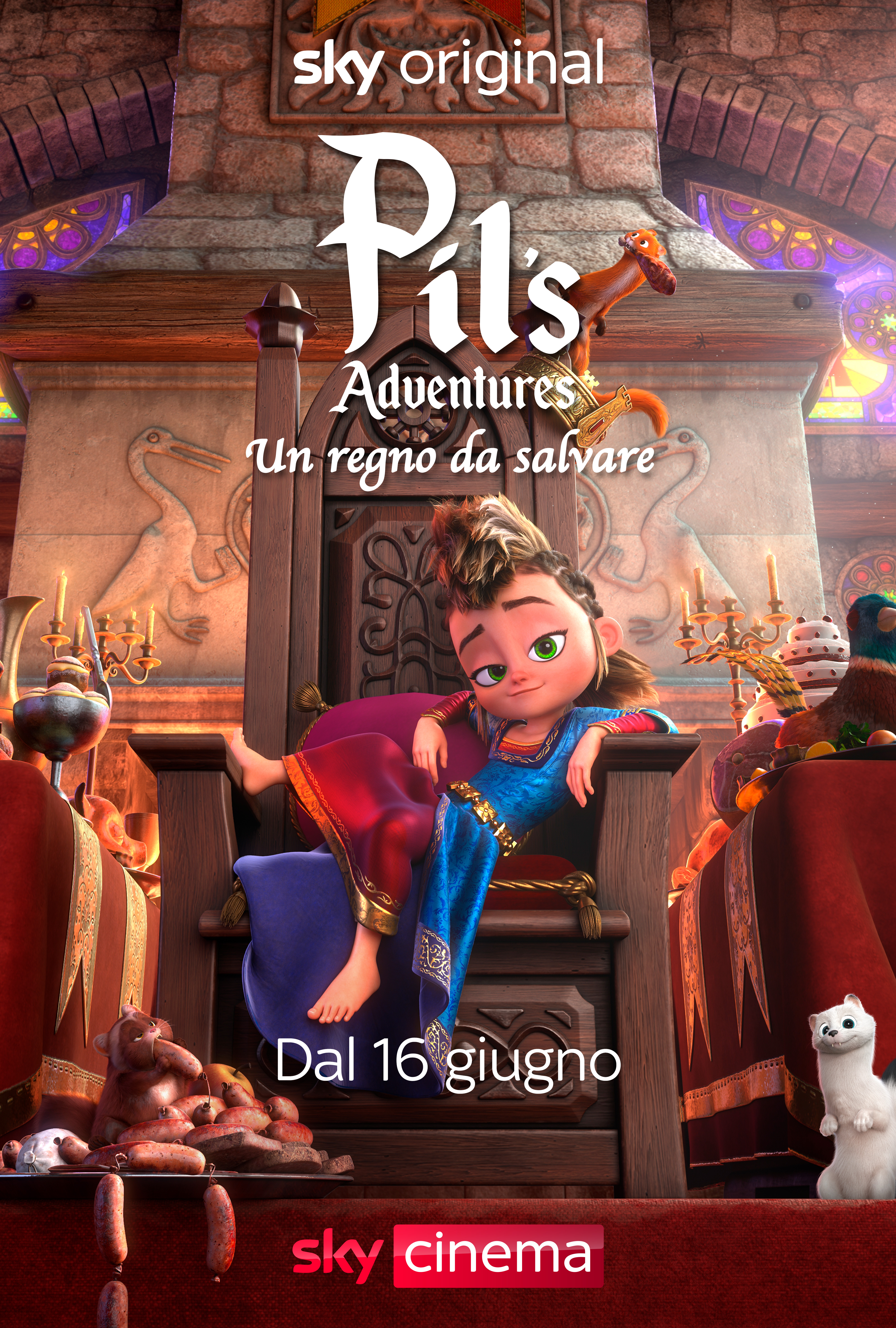 il poster di pil's adventures mostra la protagonista spaparanzata sul trono - nerdface