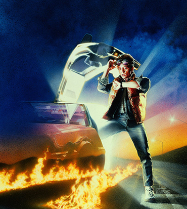 il celebre poster di ritorno al futuro con marty mcfly che controlla l'orologio - nerdface