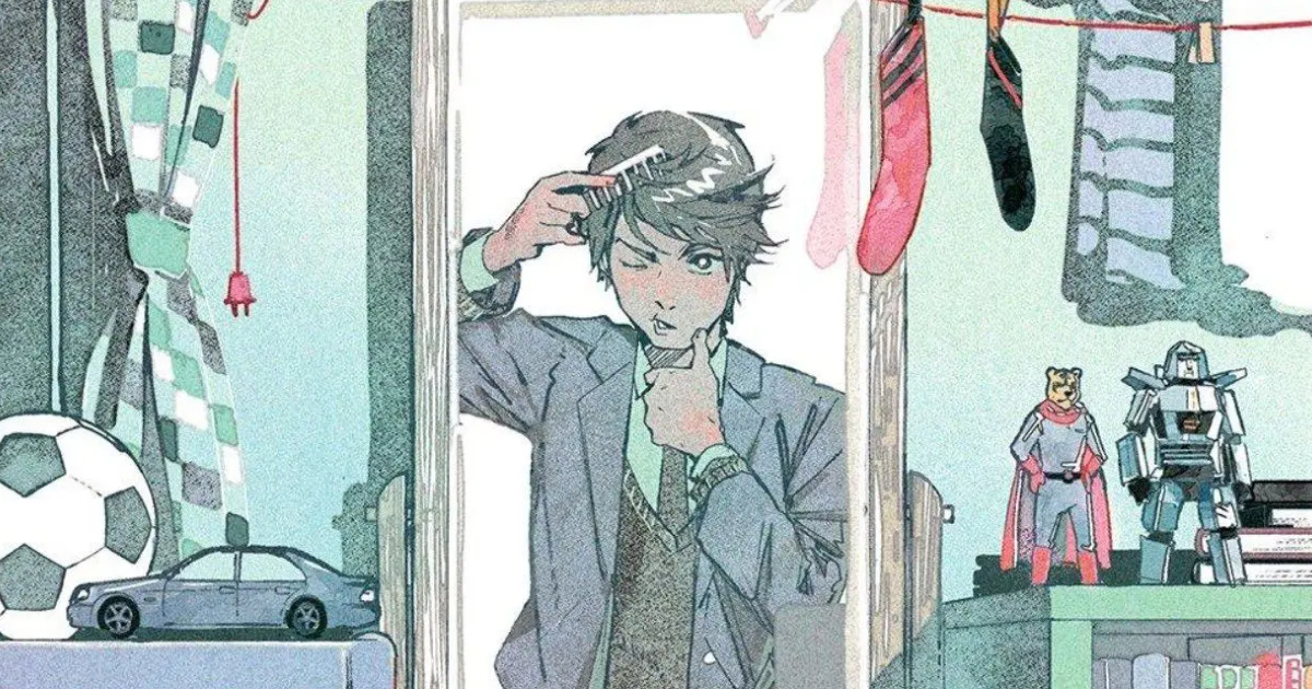 un ragazzo si pettina davanti lo specchio - nerdface