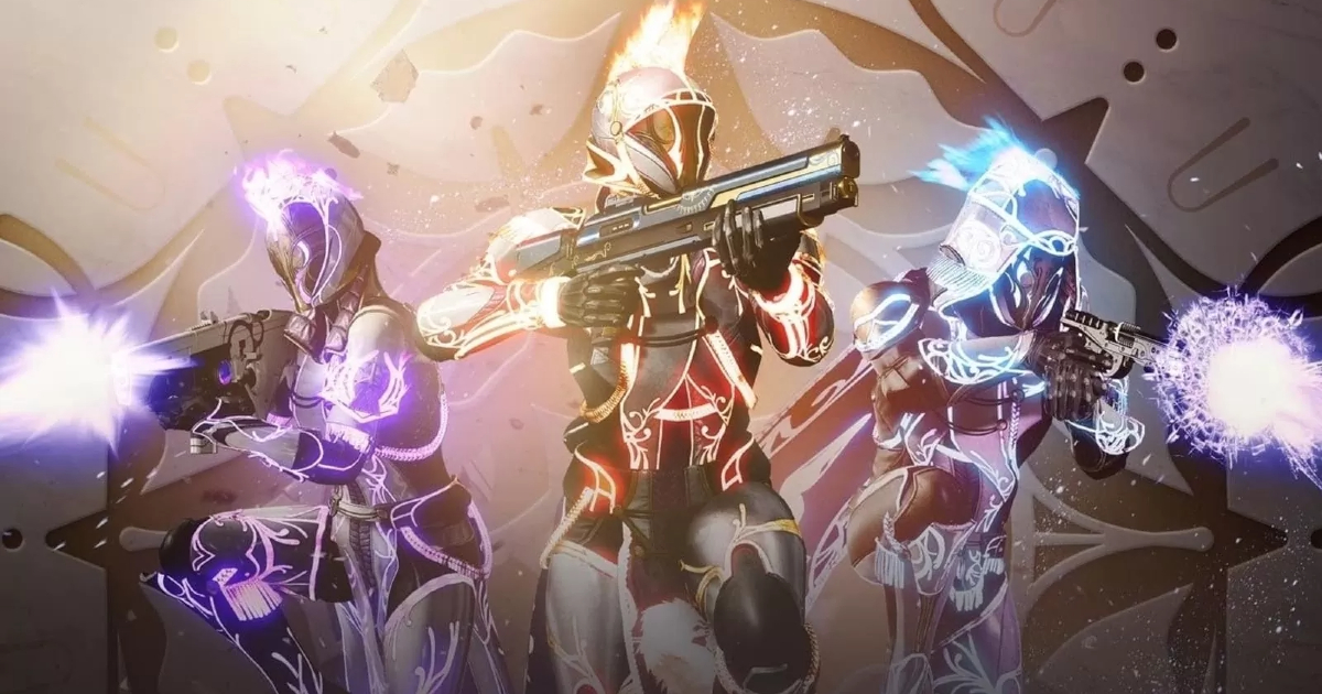 tre guardiani dell'evento solstizio di destiny 2 puntano le armi - nerdface