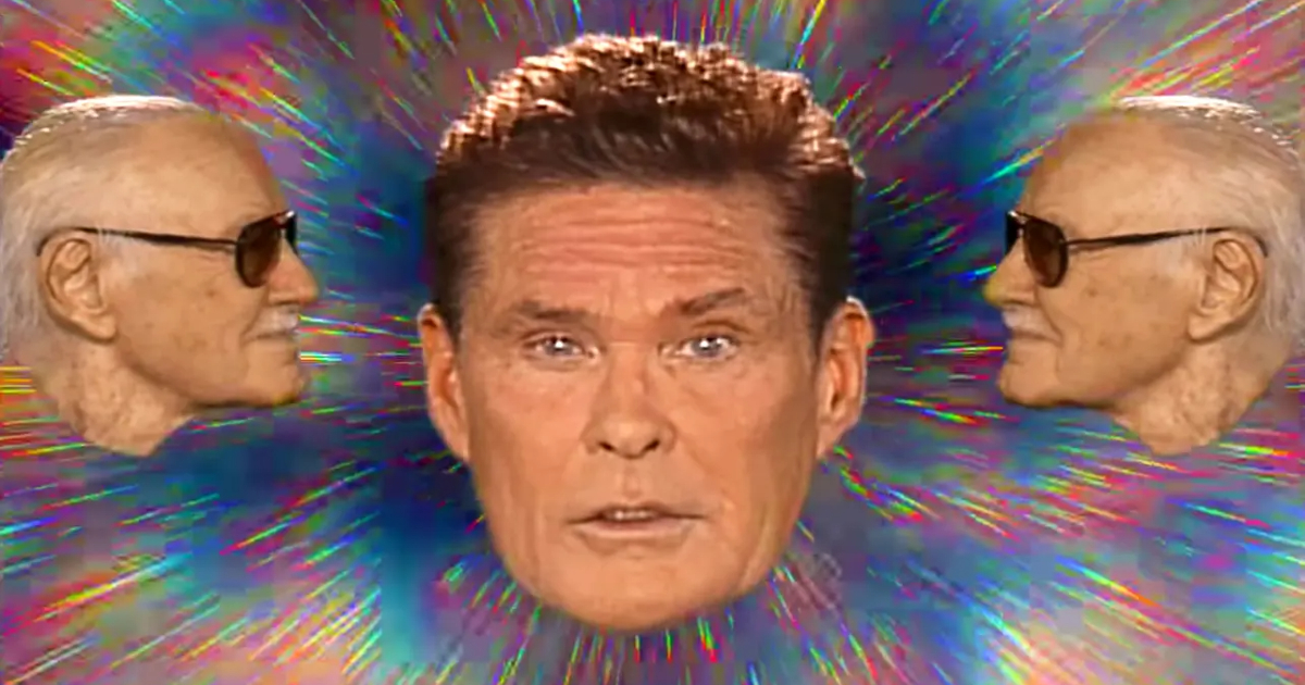 david hasselhoff e stan lee nel video inferno dei guardiani della galassia - nerdface