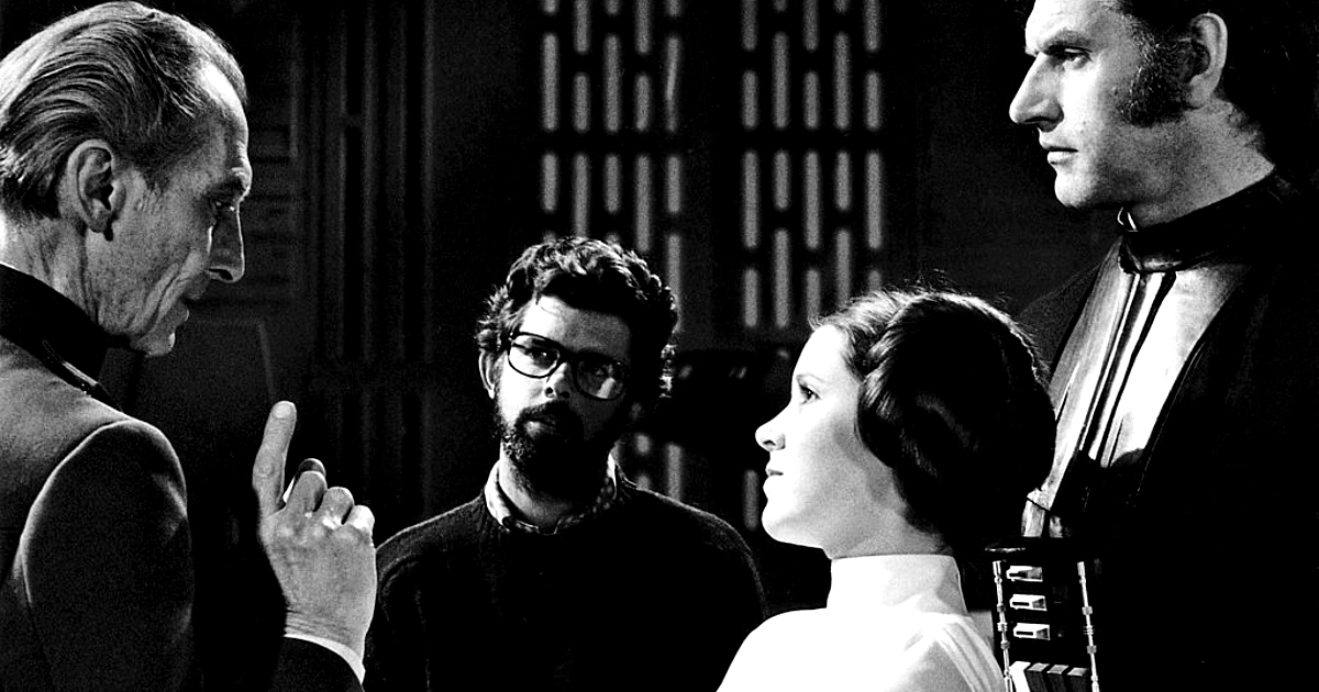 david prowse è con carrie fisher e george lucas sul set di star wars - nerdface