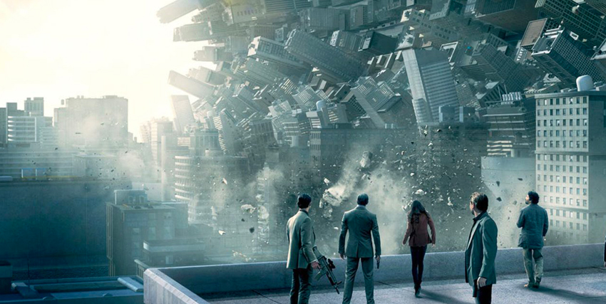 i protagonisti di inception guardano il mondo piegarsi su se stesso - nerdface