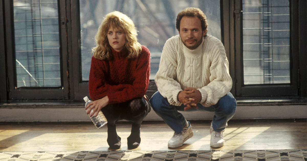 i due protagonisti di harry ti presento sally guardano un tappeto - nerdface