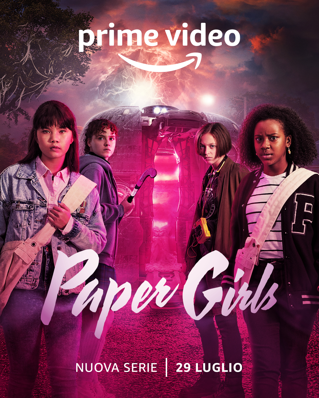 le quattro ragazze nel poster di paper girls - nerdface