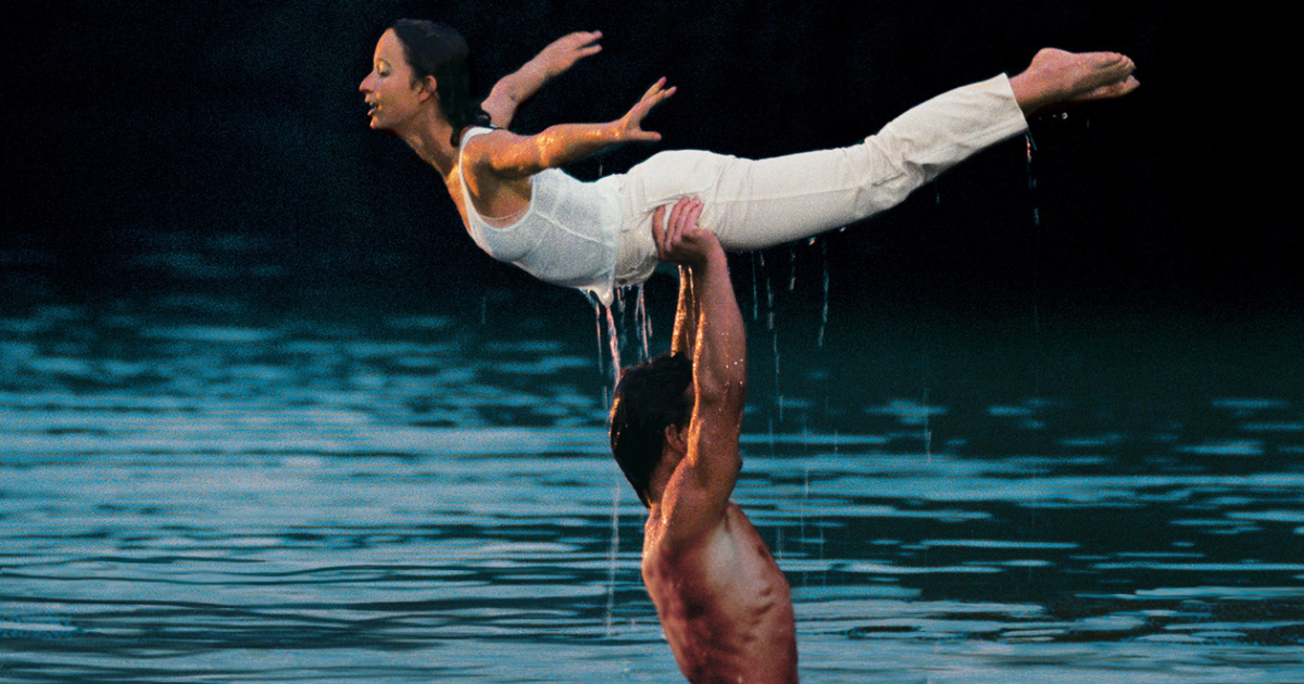 patrick swayze solleva dall'acqua jennifer grey in dirty dancing - nerdface