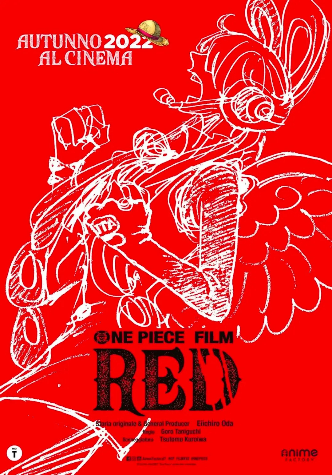 il poster di one piece film red - nerdface