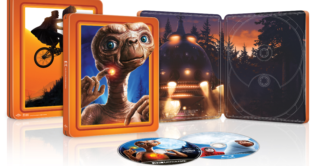 la cover e gli interni dello steelbook per i 40 anni di e.t. l'extraterrestre - nerdface