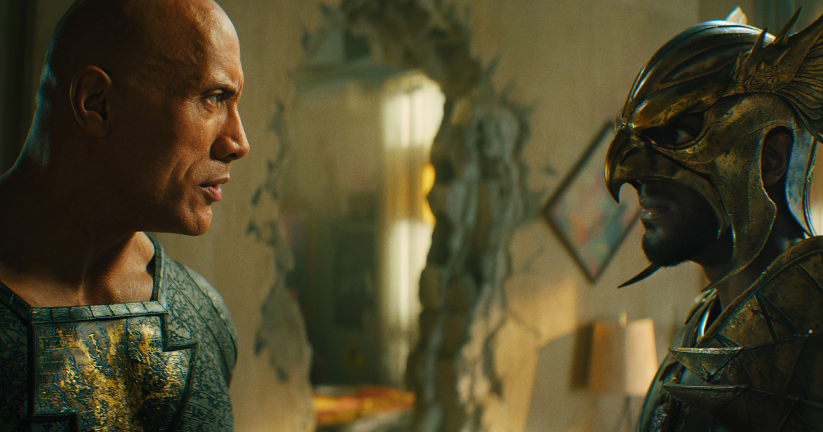 the rock fronteggia un eroe alato in black adam - nerdface