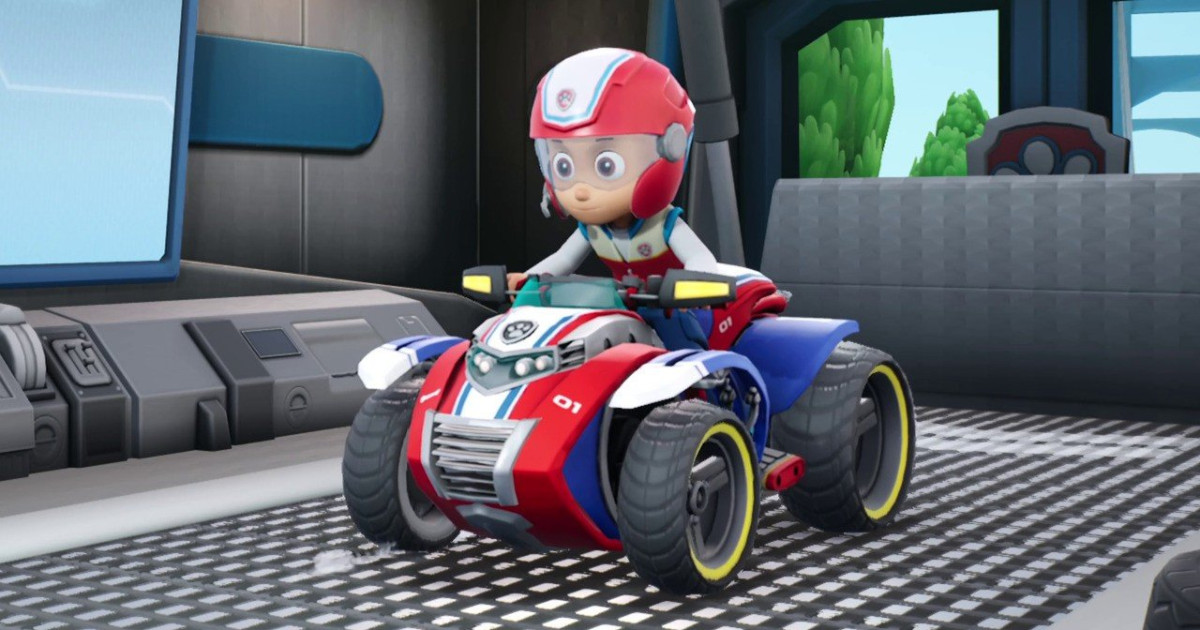 un cincorrente delle corse di paw patrol: gran premio nella propria vettura - nerdface