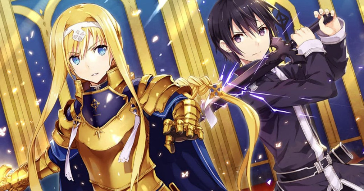 i due protagonisti di Sword Art Online Alicization Lycoris nelle loro armature - nerdface