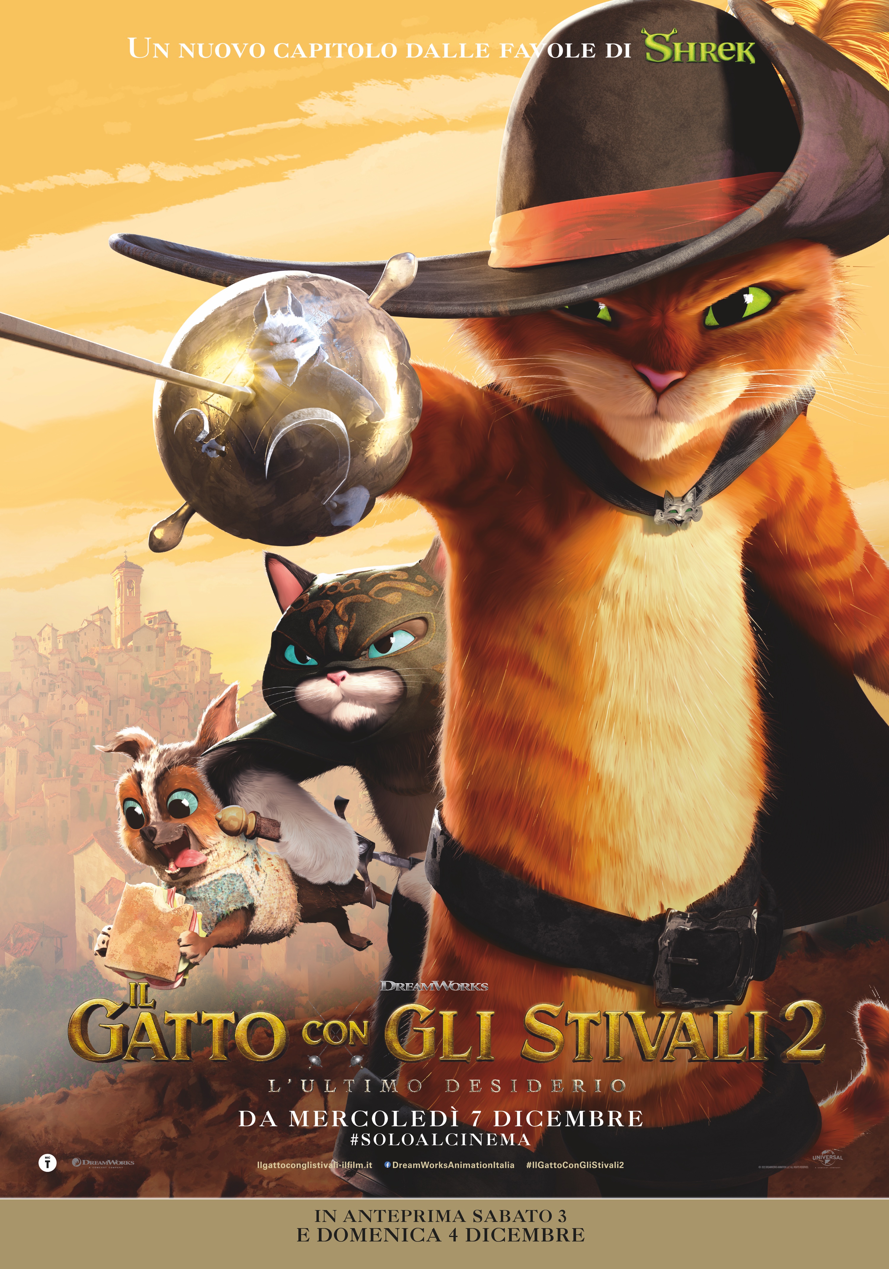 il poster ufficiale de il gatto con gli stivali 2 - nerdface