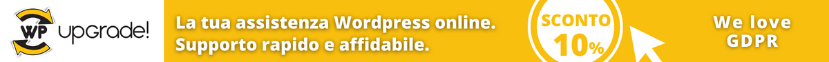 banner per la promo di wp upgrade, assistenza per siti wordpress - nerdface