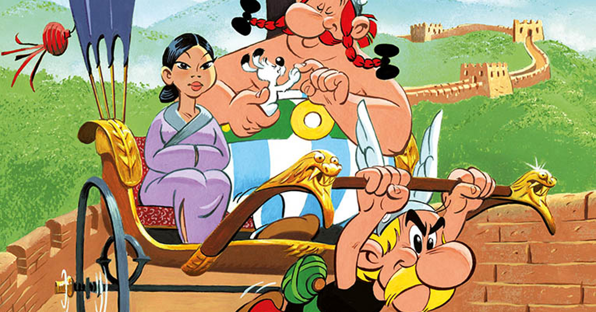 la copertina del fumetto di asterix e obelix il regno di mezzo - nerdface