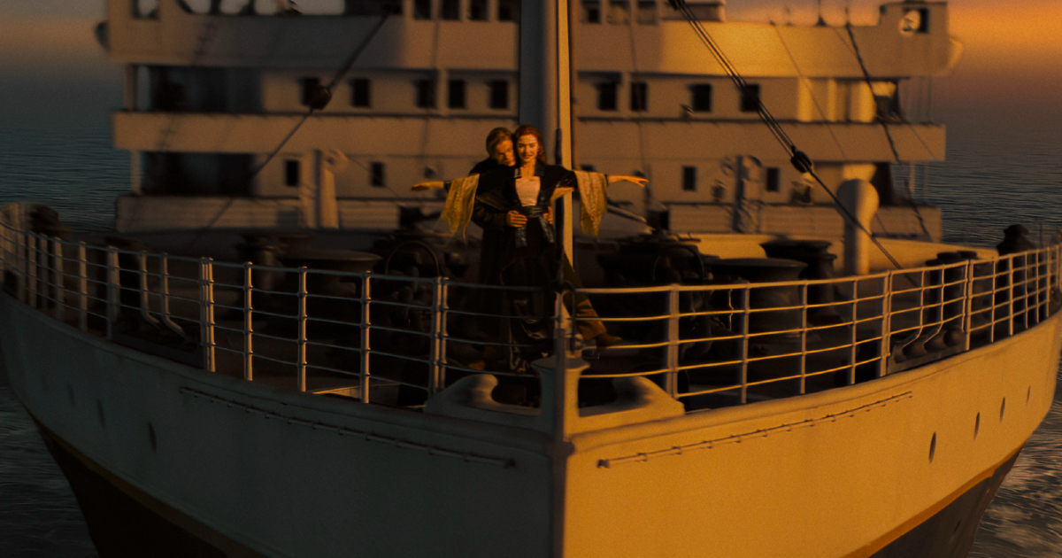 la celebre scena di titanic sulla prua della nave - nerdface