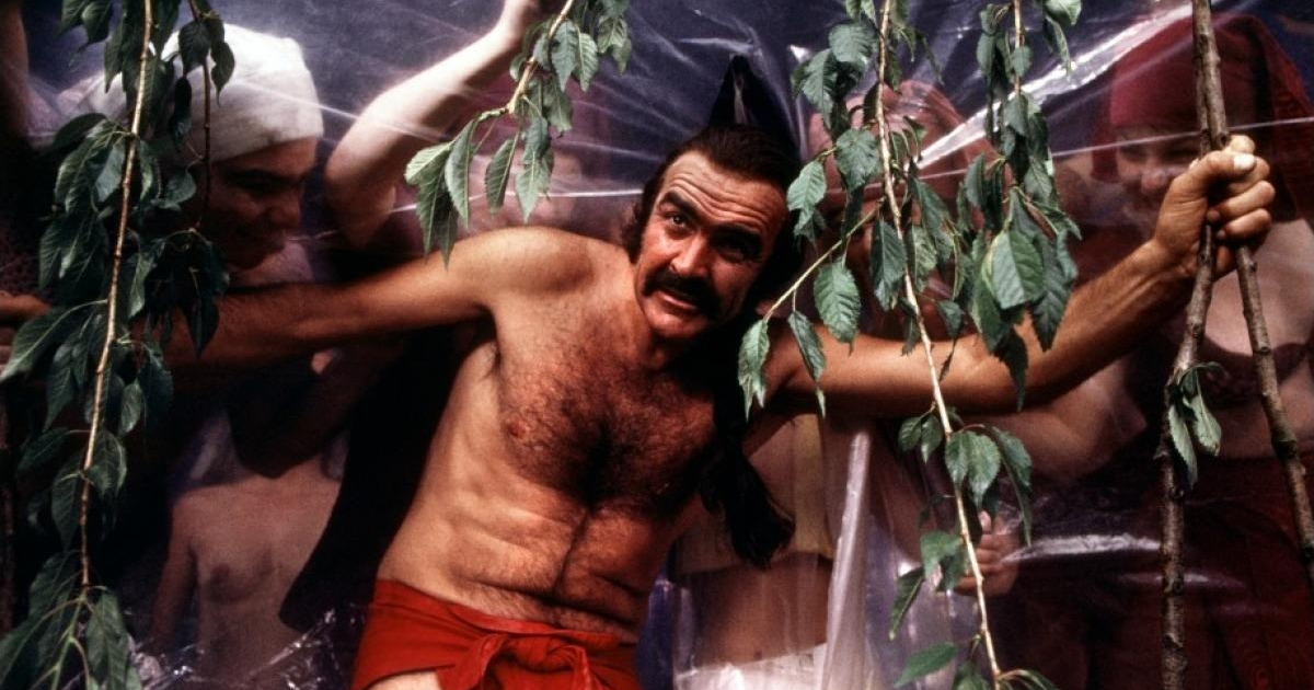 sean connery in mutandoni rossi in zardoz - nerdface